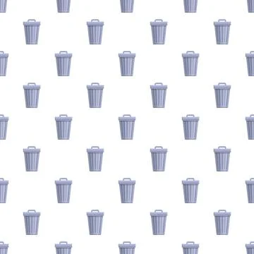 Trash can seamless pattern for waste management and recycling Illustrazione stock