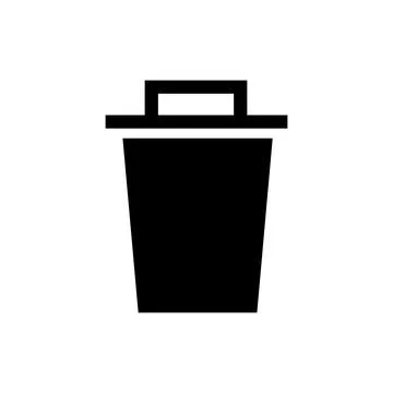 Trash can silhouette icon. Vector. Stock Illustration