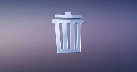 Trash Can Silver 3d Icon Stock Footage 69775487