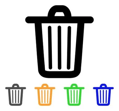 Trash Can Stroke Icon Stock Illustration