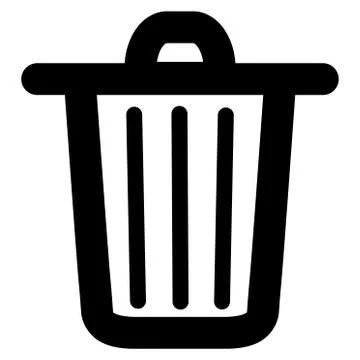Trash Can Stroke Vector Icon Stock Illustration