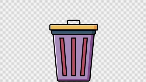 Trash can. Trash can animation with lid Stock Footage 331979512