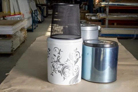 The trash can. Trash can for the kitchen or office. Furniture accessories. Stock Photos