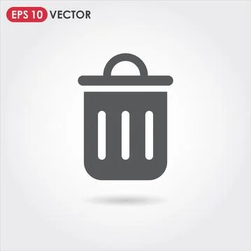 Trash can ui web button. vector icon Illustrazione stock