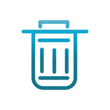 Trash can user interface blue gradient Stock Illustration