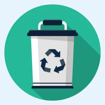 Trash can vector flat icon Stock Illustration