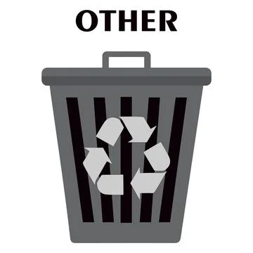 Trash Can vector icon. Illustration style is a flat iconic gray symbol on a t Stock Illustration