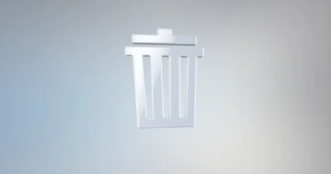 Trash Can White 3d Icon Video stock 66780719
