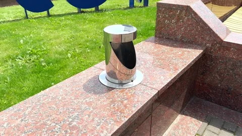 Trash cans in the city Stock Footage 245236913