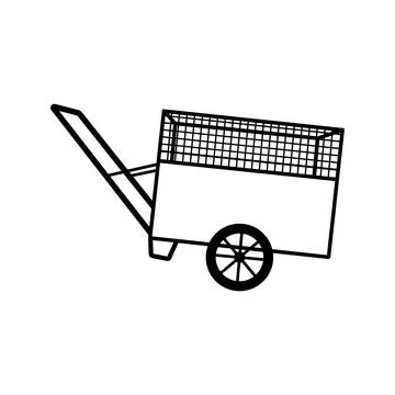 Trash cart icon design Illustrazione stock
