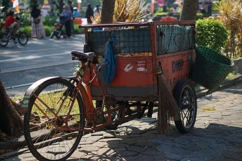 Trash cart Foto stock