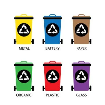 Trash categories recycle garbage bin Stock-Illustration