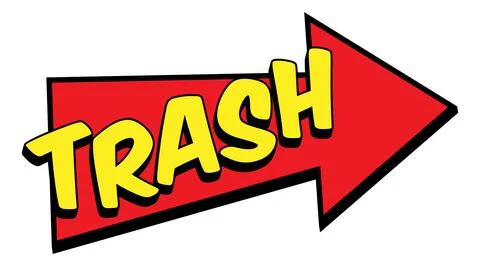 TRASH Comic Book Pop Art Arrow Banner Graphic イラスト素材