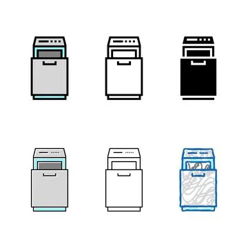 Trash compactor color icon vector multipack イラスト素材