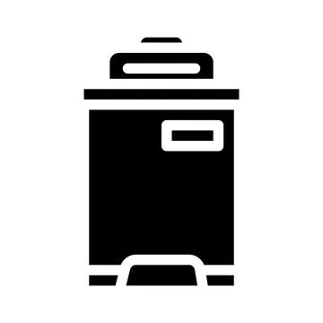 Trash compactor glyph icon vector illustration Stock Illustration