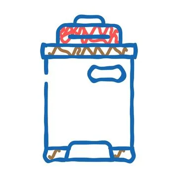 Trash compactor icon doodle illustration Stock Illustration