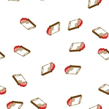 Trash compactor isometric icon seamless pattern Stock Illustration