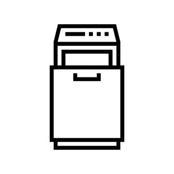Trash compactor line icon vector illustration Stock Illustration