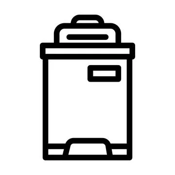 Trash compactor line icon vector illustration Stock Illustration
