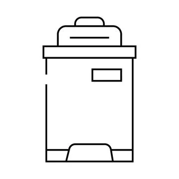 Trash compactor line icon vector illustration Stock Illustration