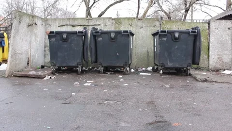 Trash container at the city park 스톡 동영상 124356527