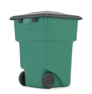 Trash container. Recycling garbage elements trash management industry. 3d Illustrazione stock