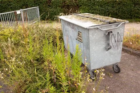 Trash container on wheels Stock Photos