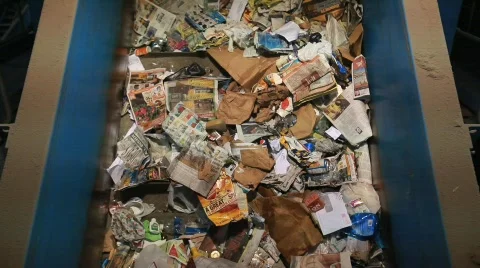 Trash on Conveyer Belt 動画素材 594002