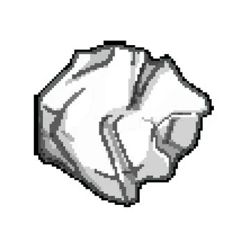 Trash crumpled paper balls pixel art vector illustration Stock Illustration