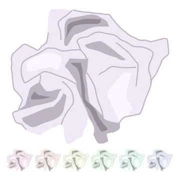 Trash crumpled paper balls vector cartoon graphic Illustrazione stock