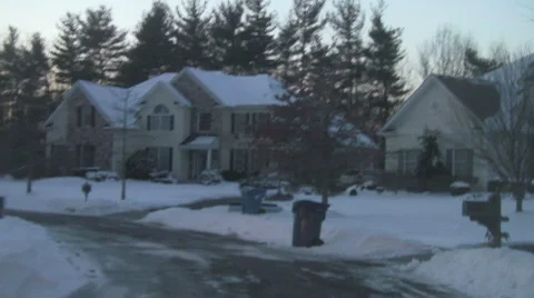Trash day big homes Stock Footage 1054054