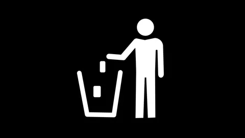 Trash Disposal Icon Animated Motion Graphic Video stock 336727313