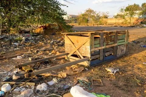 Trash Dumped Illegally Stock Photos