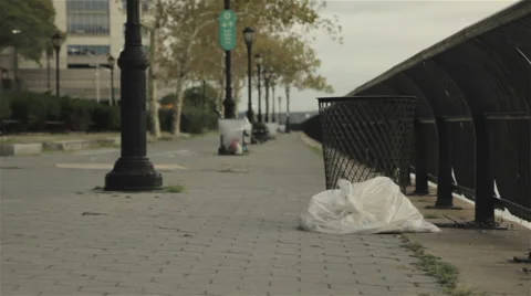 Trash on the East River Stock Footage 46088268