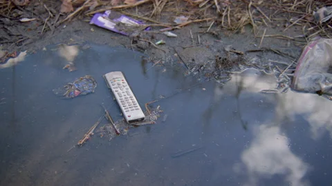 Trash in empty lot Stock Footage 234241410