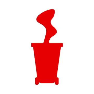 Trash flat icon or symbol vector illustration Stock Illustration