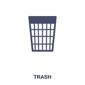 Trash flat icon. Premium style flat icon design. UI. Illustration of trash flat Stock Illustration