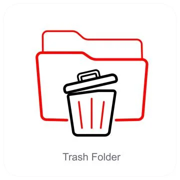 Trash Folder and Folder icon concept Stock Illustration