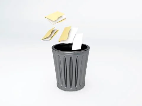 Trash folder on white background Illustrazione stock