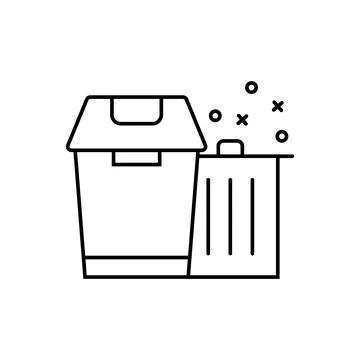 Trash garbage basket icon. Element of hygiene icon Stock Illustration