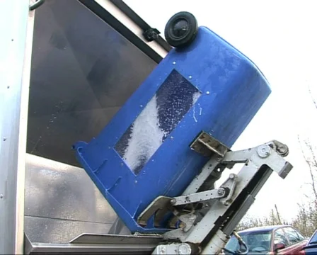 Trash garbage can gets cleaned PAL Stock Footage 292746