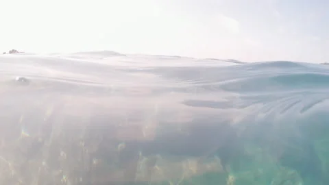 Trash garbage in the ocean waters, plastic bag littering sea, rubbish pollution Stock Footage 167488672