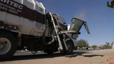 Trash &amp; Garbage Pickup - Sanitation Stock Footage 162989879