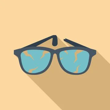 Trash glasses icon flat vector. Waste plastic Stock Illustration