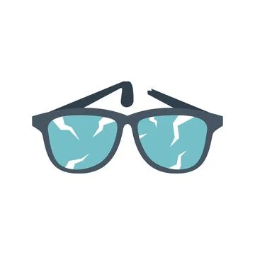 Trash glasses icon flat vector. Waste plastic 库存插图