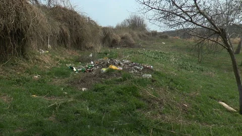 Trash on the grass 스톡 동영상 107881577