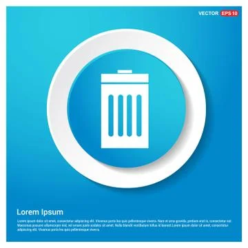 Trash icon Abstract Blue Web Sticker Button Illustrazione stock