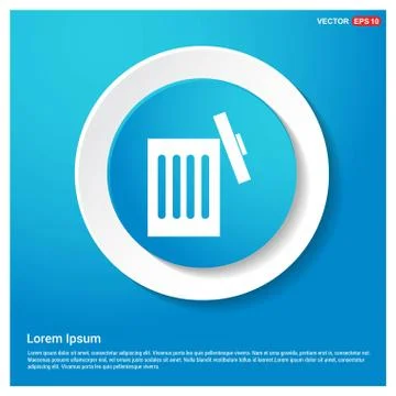Trash icon Abstract Blue Web Sticker Button Illustrazione stock