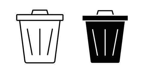 Trash icon in black and white. vector icon pack for websites Stockillustratie