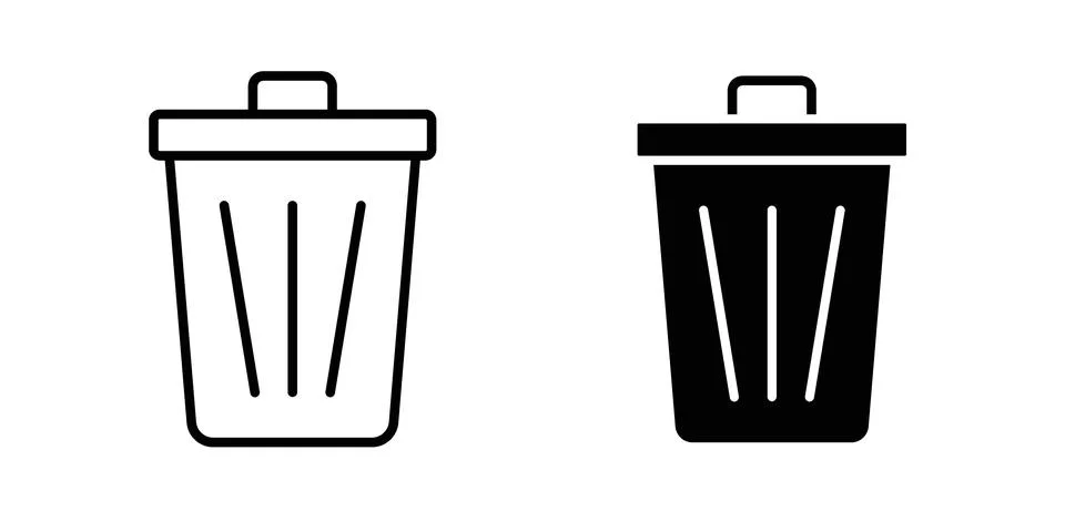 Trash icon for design projects and web UI Stock Illustration